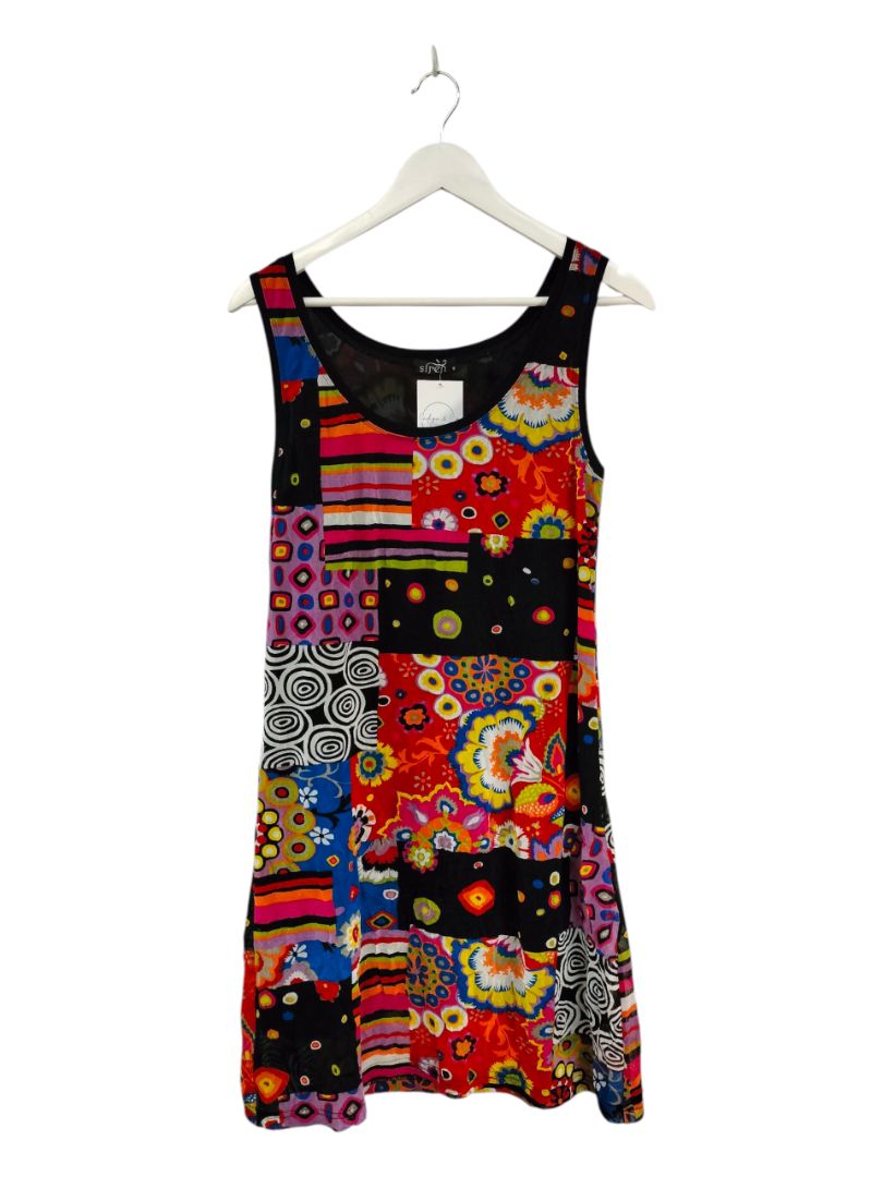 Siren | Black and Multi Top | Size 10