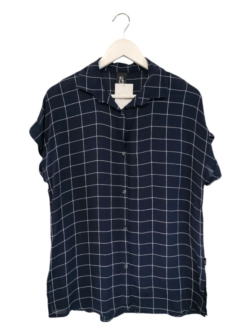 KILT | Navy & White Check Top | Size 14