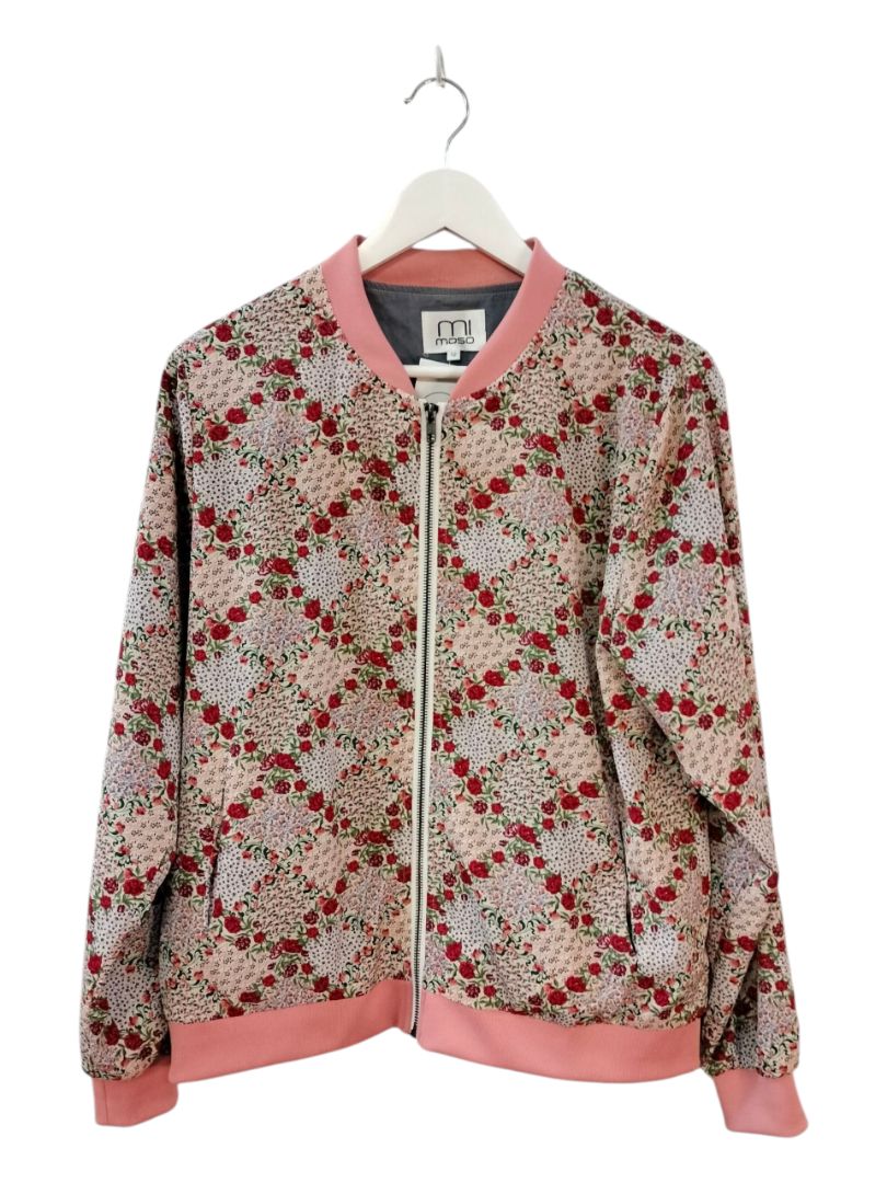 Mi Moso | Pink floral Zip Jacket | Size 12