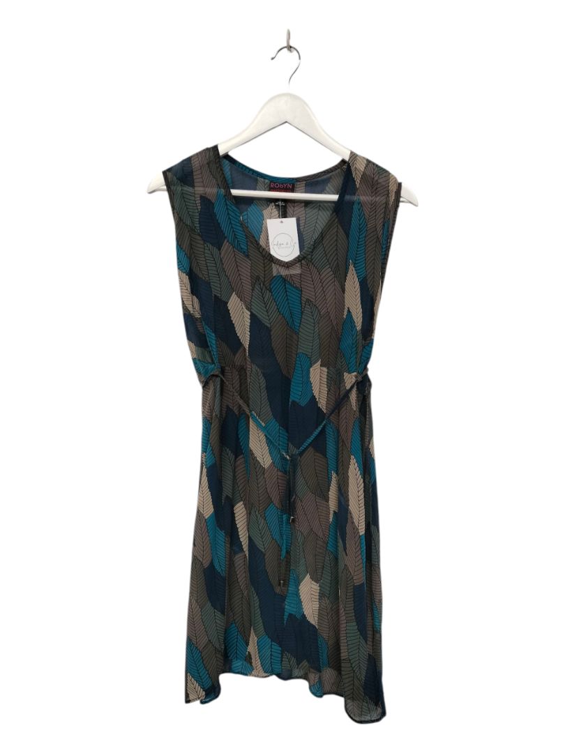 Robyn Mathieson | Blue Leaf Pattern Dress | Size 12
