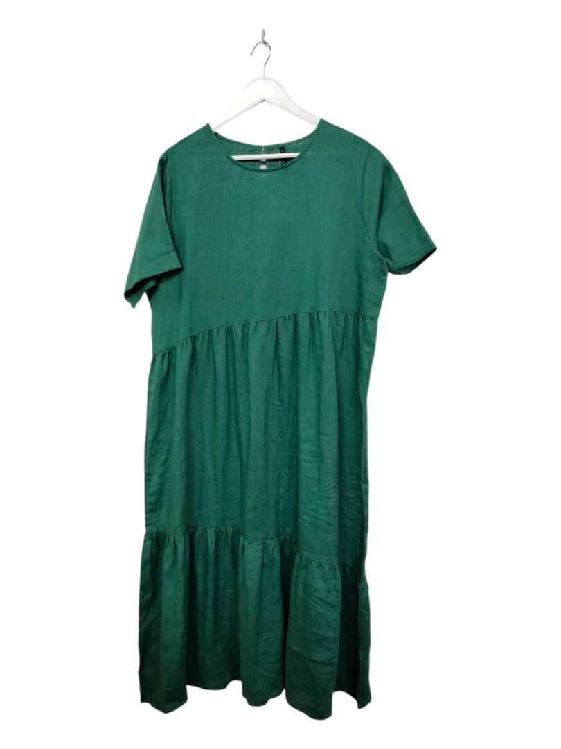 Siren | Green Linen long dress | Size 16