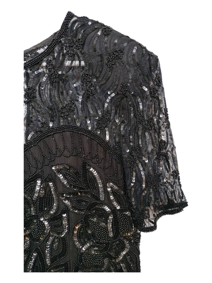 Frank Usher | Black with Sparkles Dress | Size 14