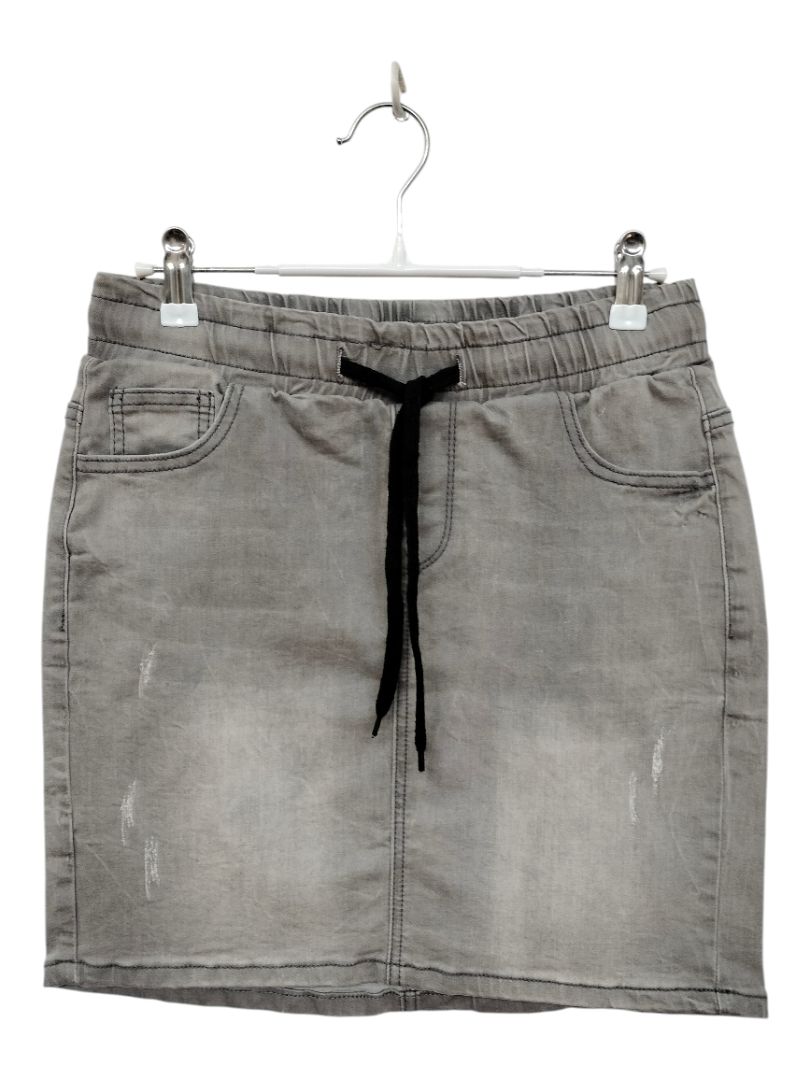 Home-lee | Black Faded Denim Skirt | Size 24