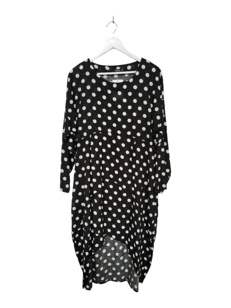Glam New Zealand | Black with white dots Dress | Size L
