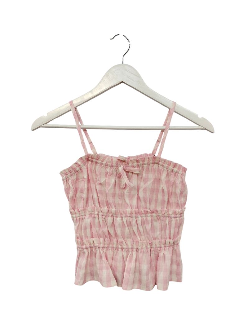 Mirrou | Pink Check Top | Size 8