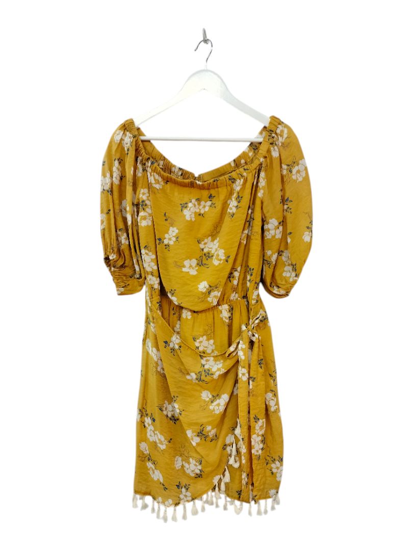 Indikah | Mustard with white floral Dress | Size 12