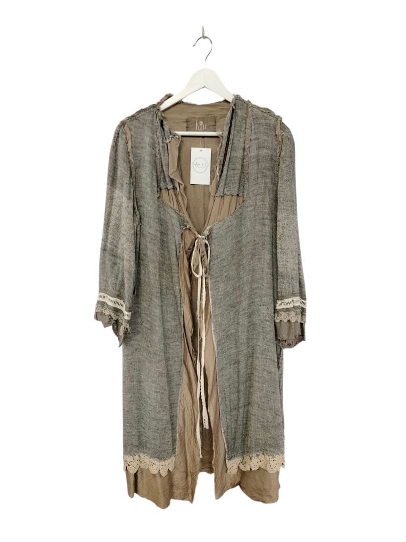 Kitt New York | Grey with Cream Jacket | Size L/XL