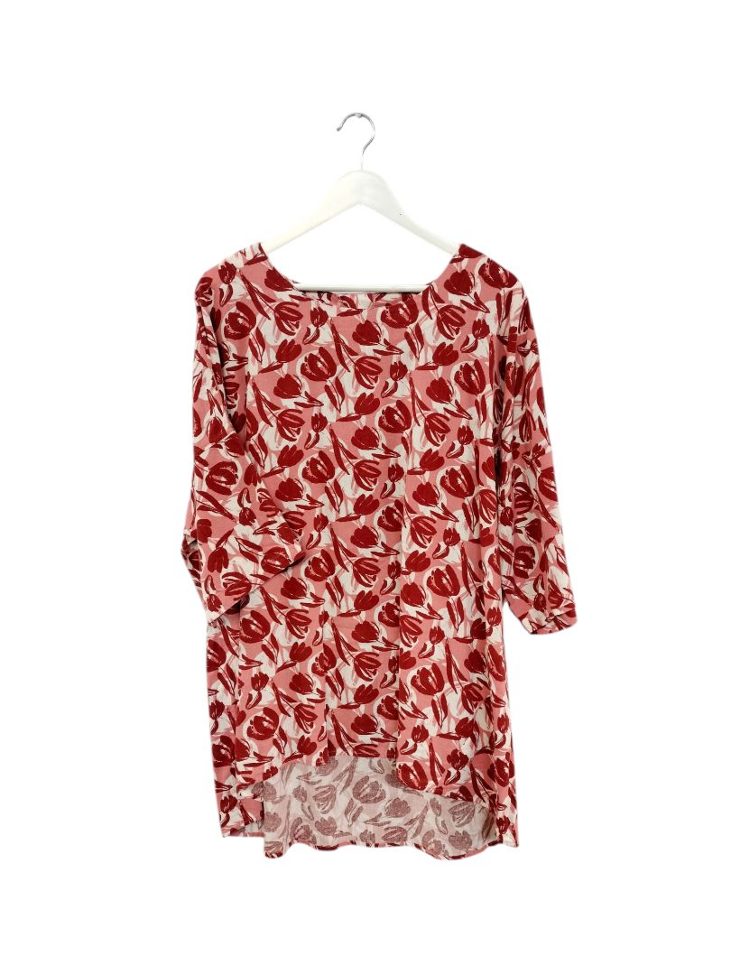 Sara | Pink and Red Pattern Top | Size 22