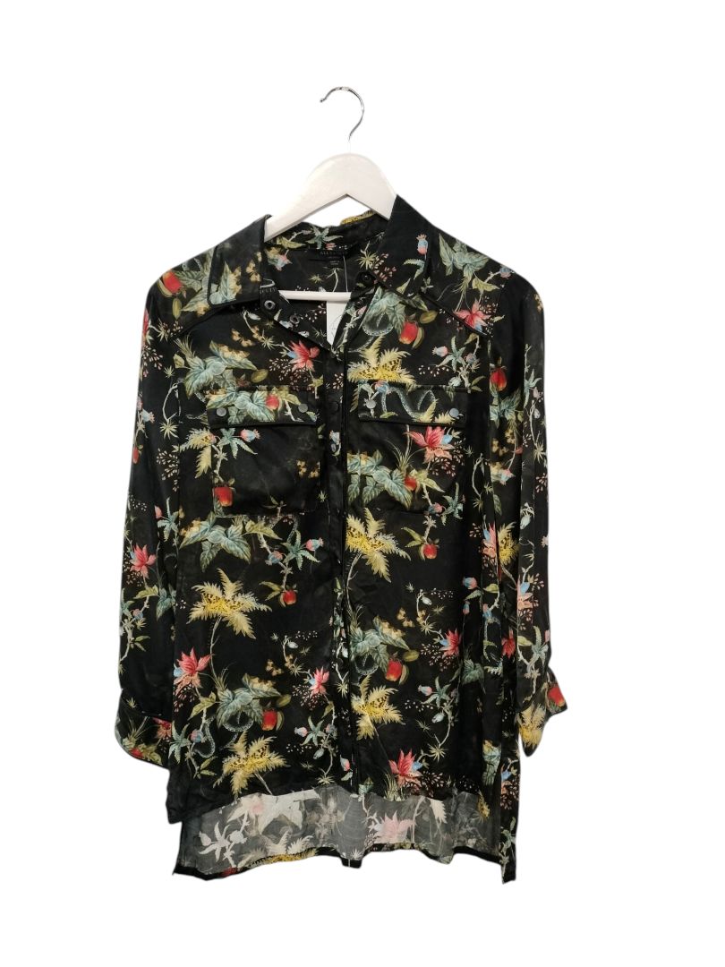 All Saints | Black with bright pattern Top | Size M