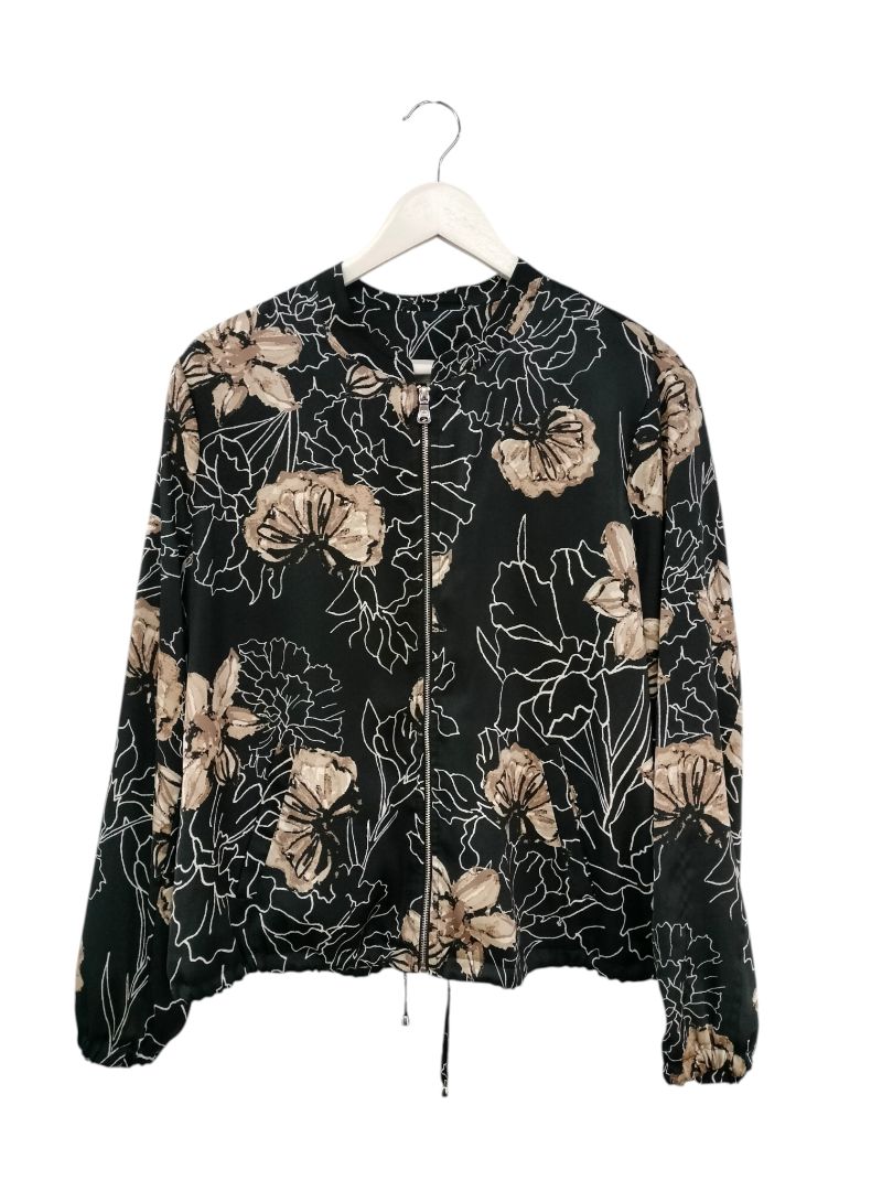 Gerry Weber | Black with neutral floral Jacket | Size Approx S/M