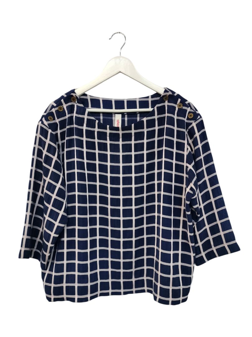 Sylvester | Blue Purple Check Top | Size 14