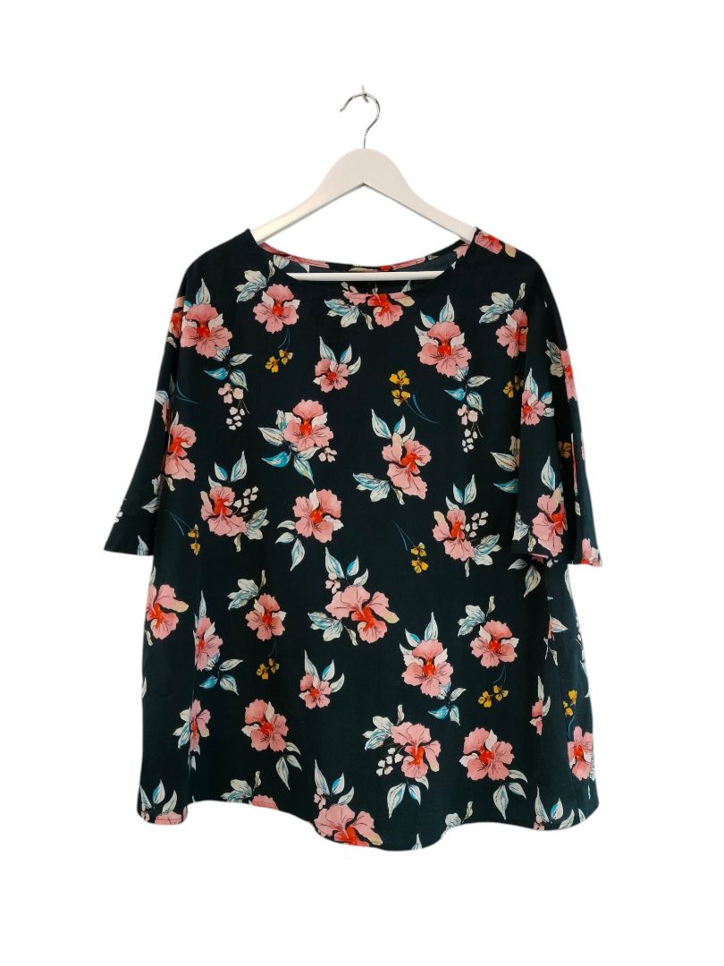 Pagani | Navy Floral Print Dress | Size 18
