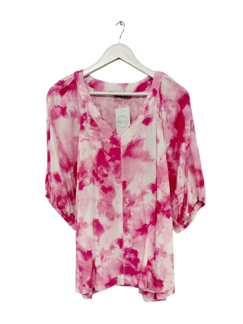 Katies | Pink and white Top | Size 16