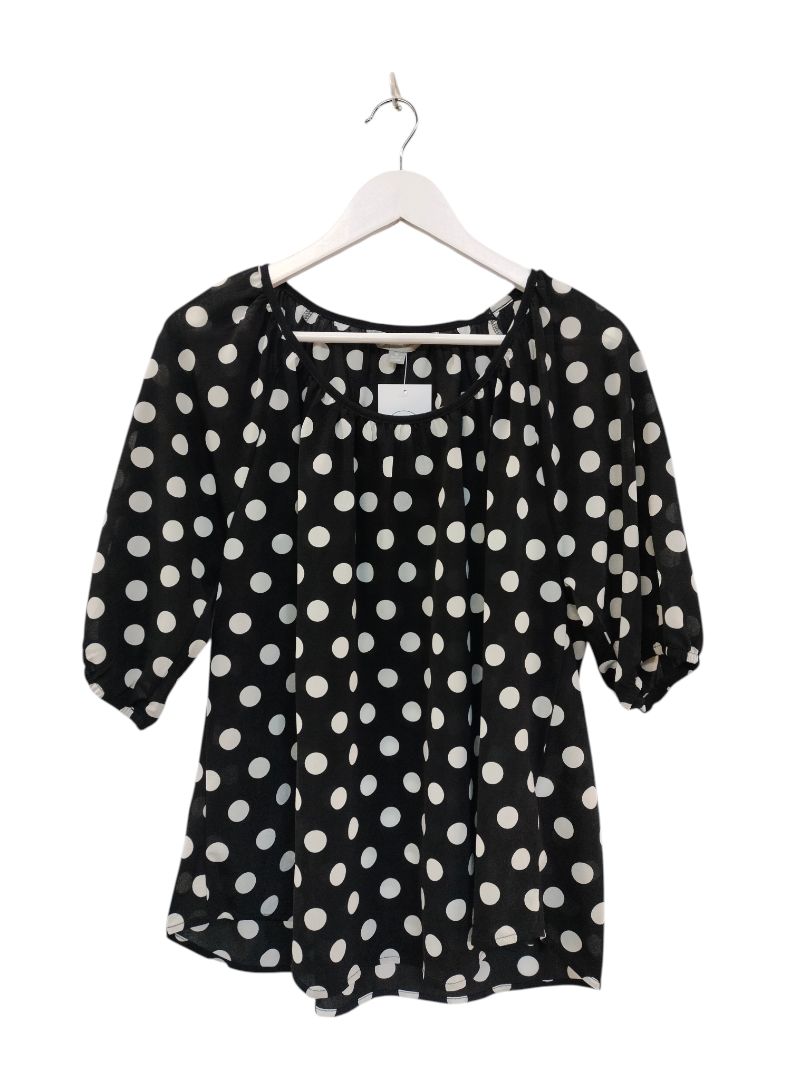 Suzannegrae | Black with white dots Top | Size M