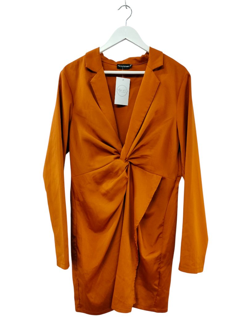 PRETTY LITTLE THING | Rusty Orange Dress | Size 16
