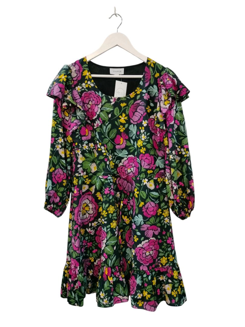Charlo | Black Floral Dress | Size 8