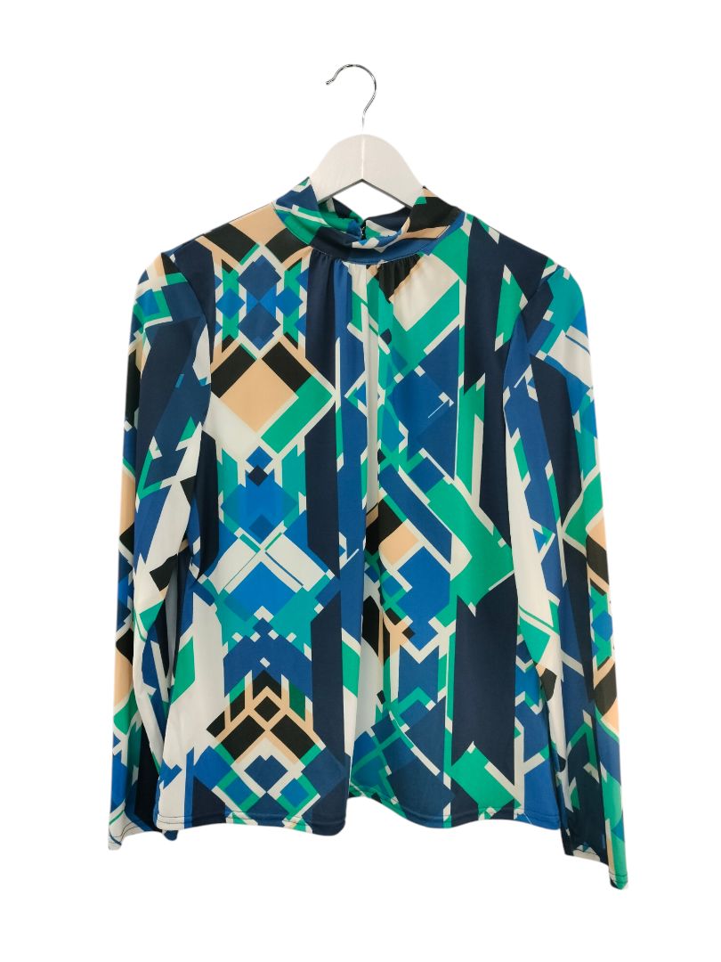 David Pond | Back/Green Print Top | Size 14