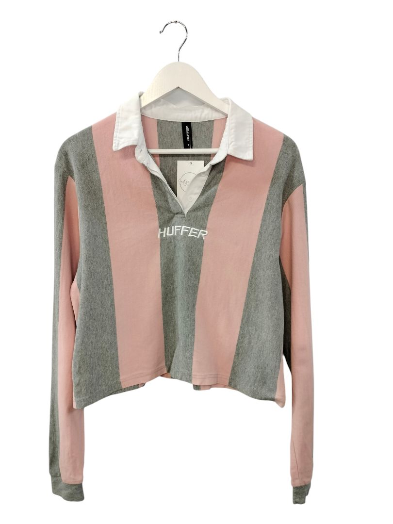 Huffer | Pink/Grey Top | Size 8
