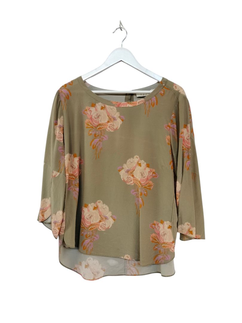Fray | Green Floral Top | Size 16