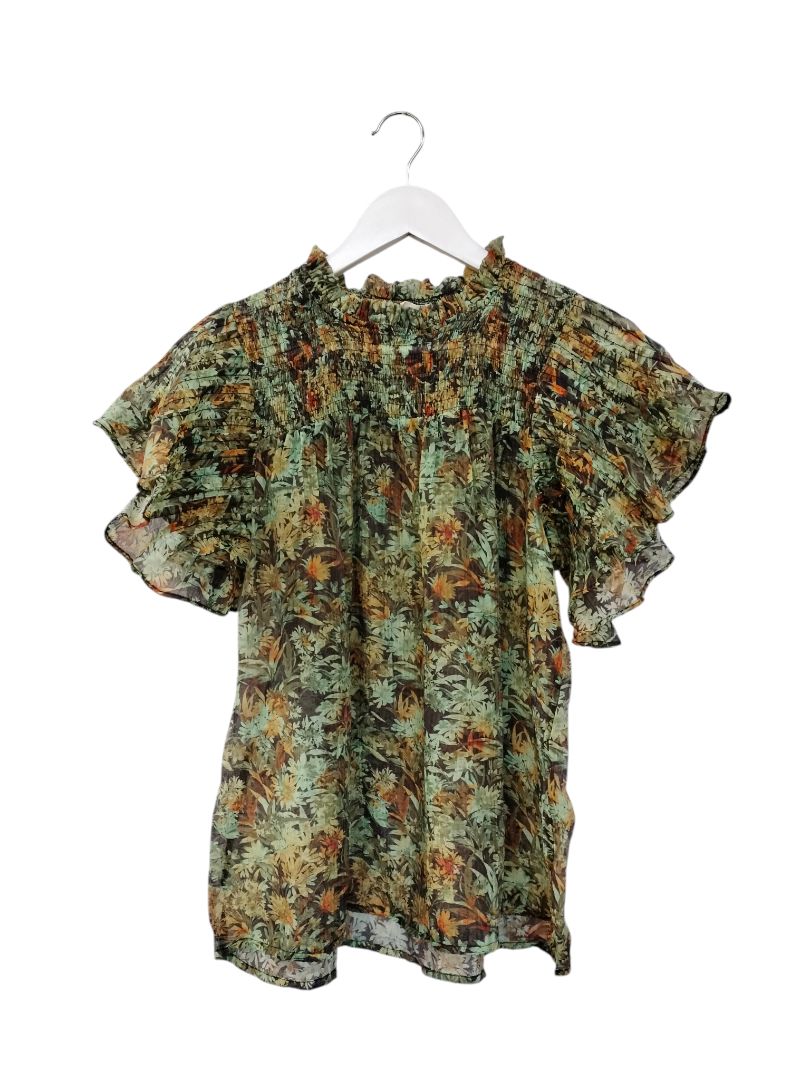 Amaya | Green Print Top | Size 8