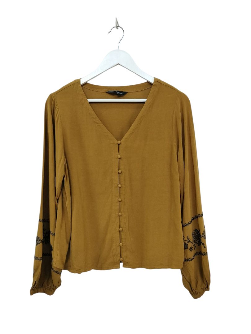 Whistle | Mustard Brown Top | Size 14