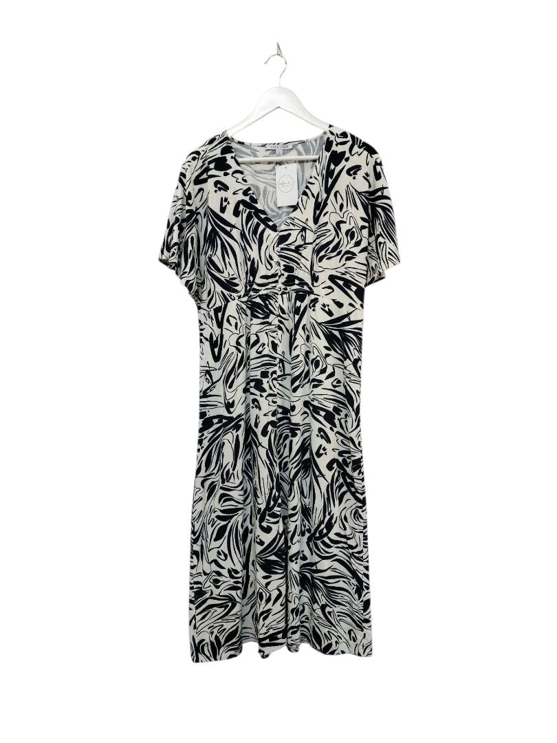 Grae Linen | White/Navy Dress | Size 12