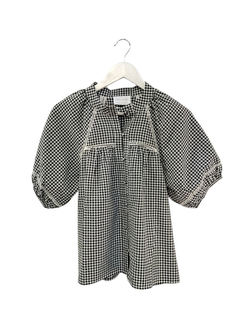 Iris Maxi | Black and White Check Top | Size 8