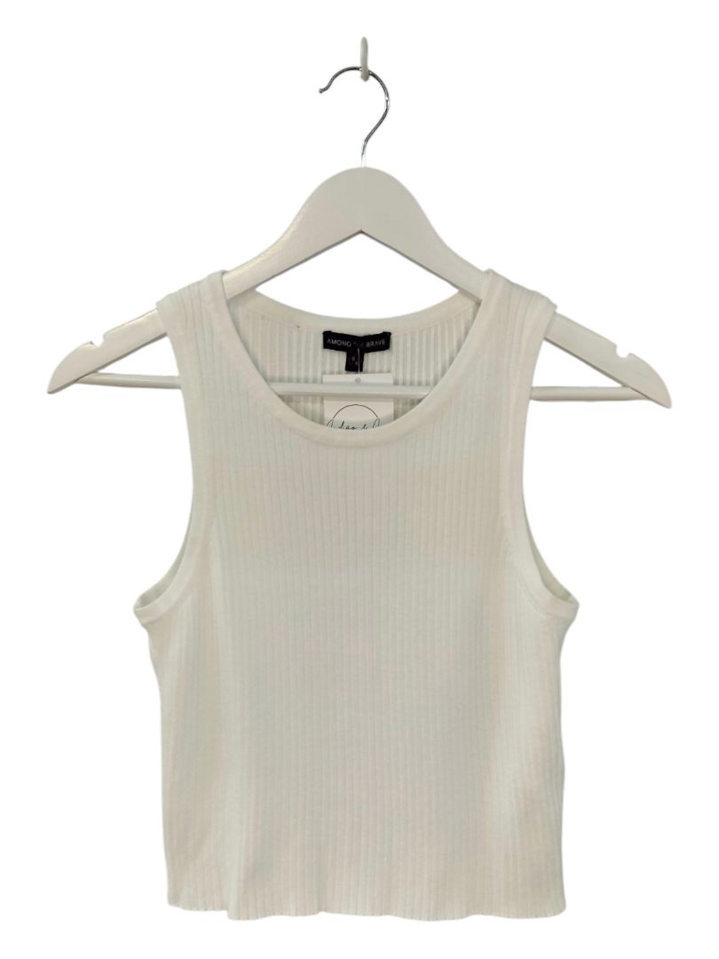 Among The Brave | White Singlet Top | Size 8