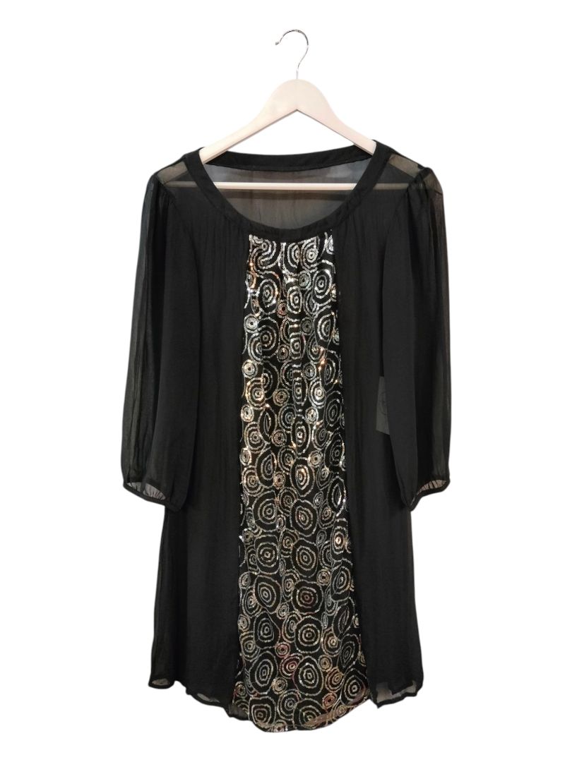 Annah Stretton | Black with Sparkles Top | Size S