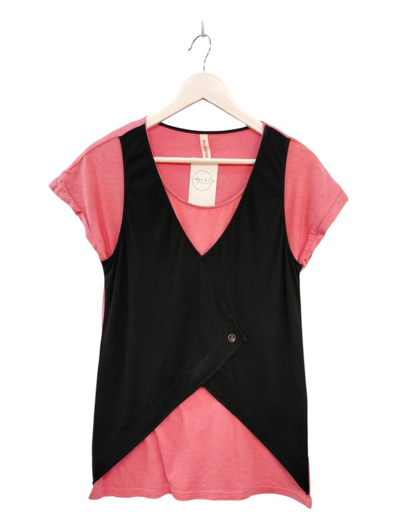 Kate Sylvester | Pink/Black Top | Size S