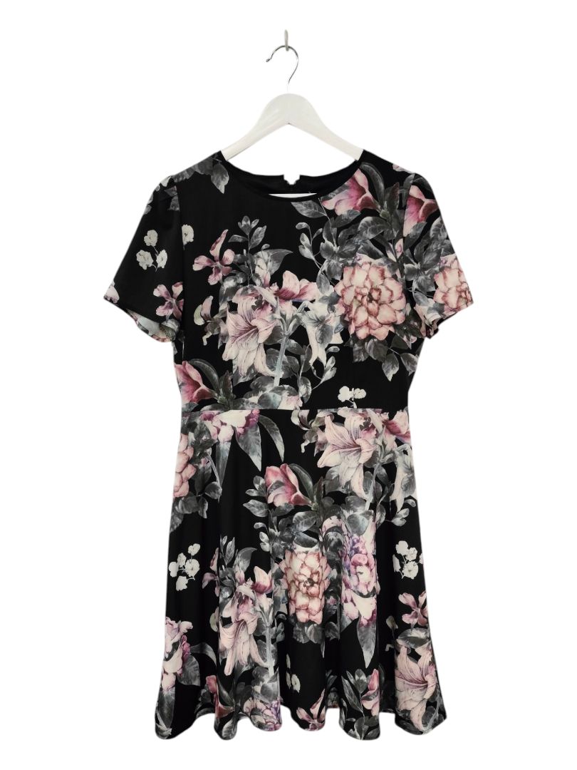 Unknown | Black Floral Dress | Size Unknown