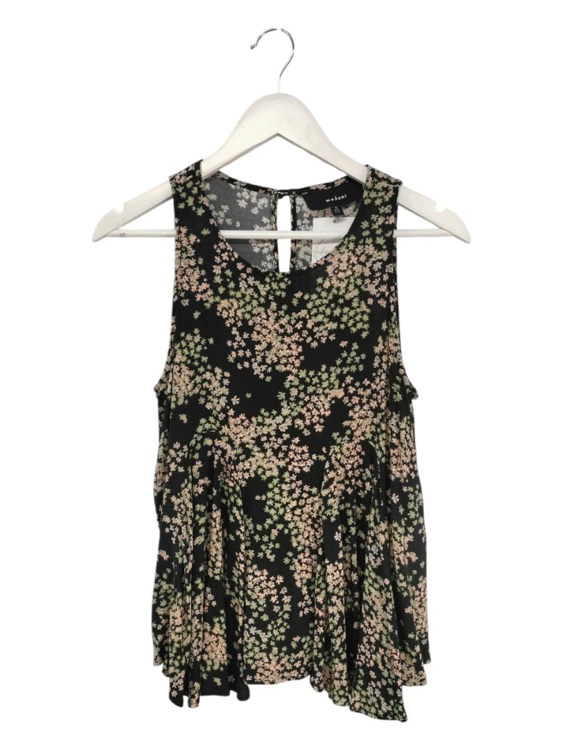 Moochi | Black Floral Top | Size 8