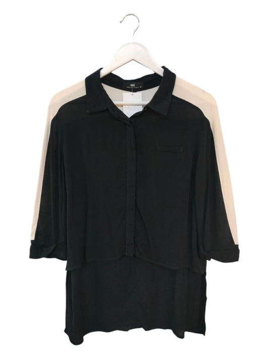 Cue | Black and Cream Top | Size 14