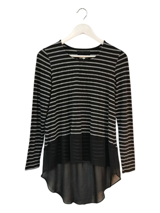 Ketz-ke | Black and Black & White Stripes Top | Size 10