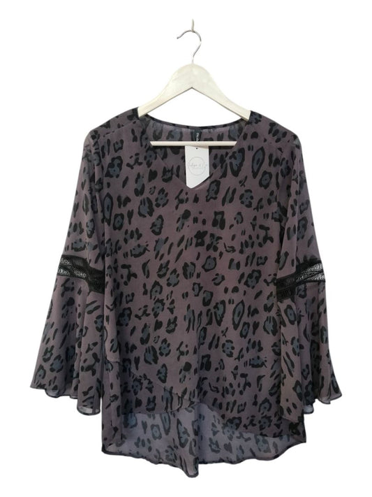 Memo | Purple Leopard Top | Size 10