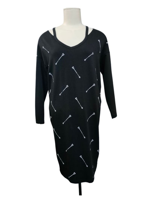 Seduce | Black with white pattern Dress | Size 12