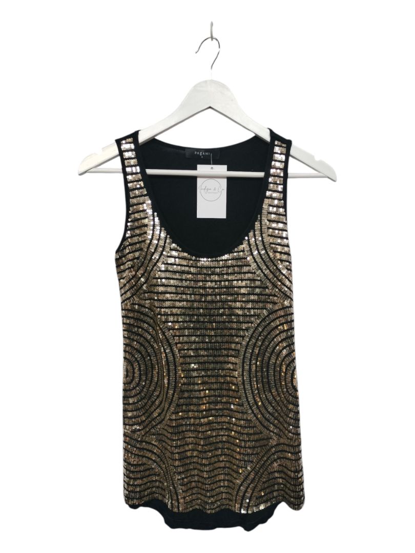 Pagani | Black/Gold Top | Size 8