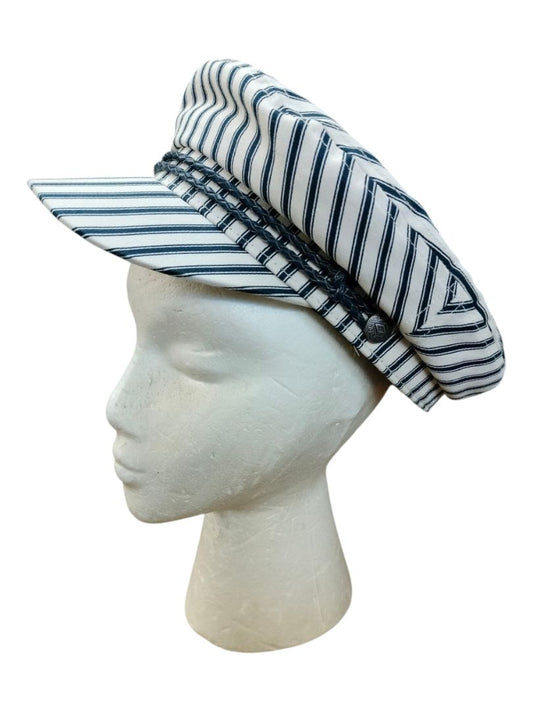 Brixton | Navy and White Stripe Hat | Size S