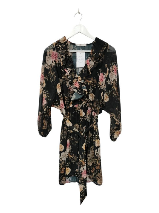 Ruby | Black with Floral Dress | Size 8