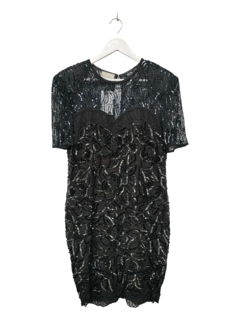 Frank Usher | Black with Sparkles Dress | Size 14