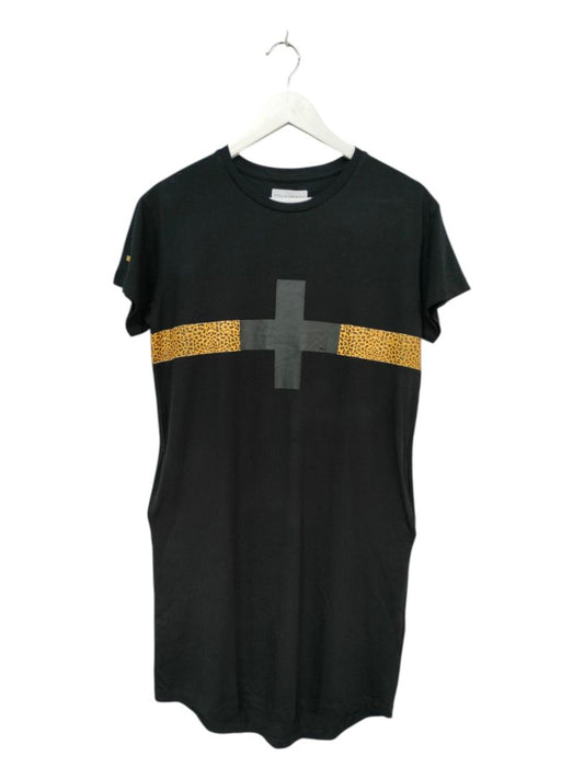 Stella + Gemma | Black with Leopard animal Dress | Size 8