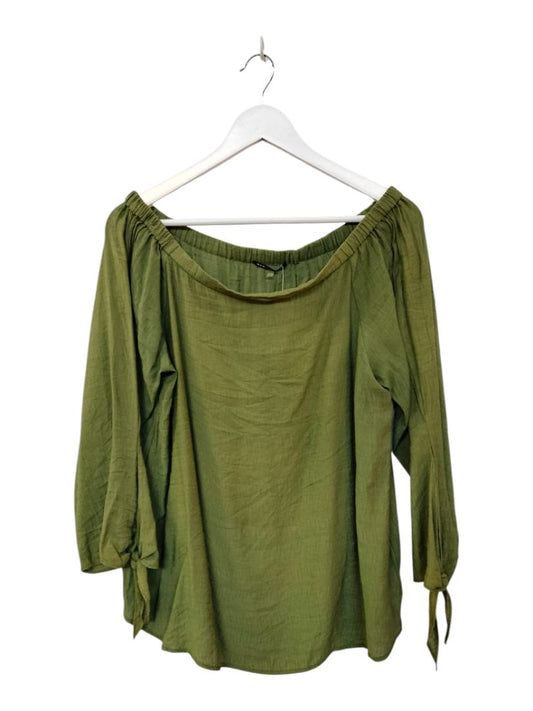 Marilyn Seyb | Khaki Green Top | Size 12
