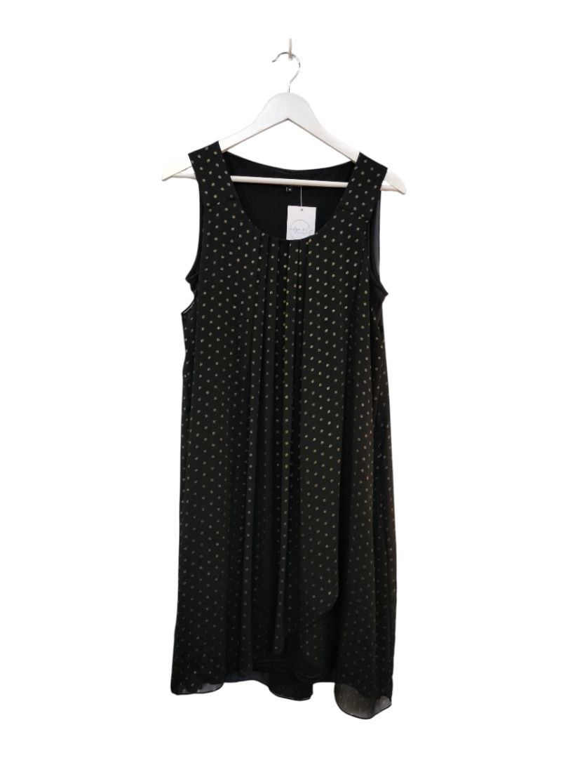 Harlow | Black With Gold Dots Dress | Size 12
