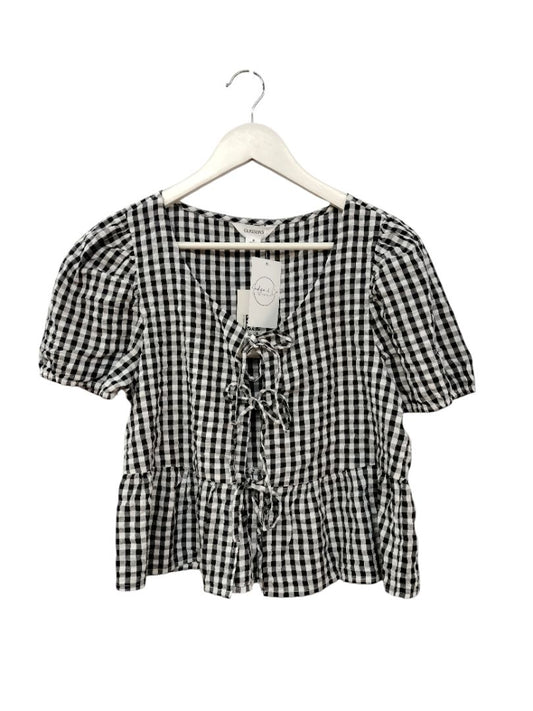 Glassons | Black & White Check Top | Size 8