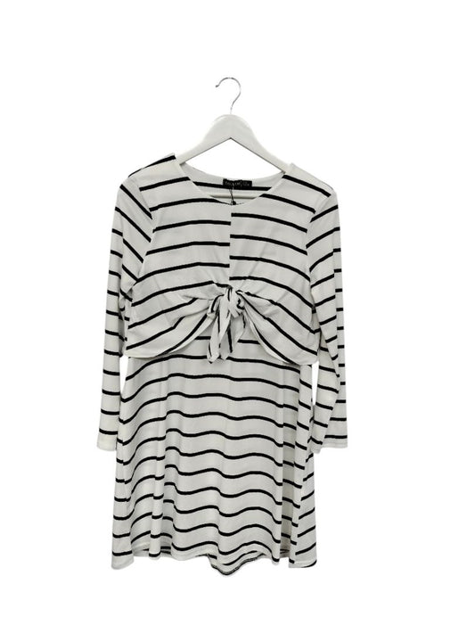Boohoo | Black white stripe Dress | Size 14