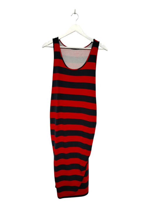 Isabel Maternity | Red Blue Stripe Dress | Size L