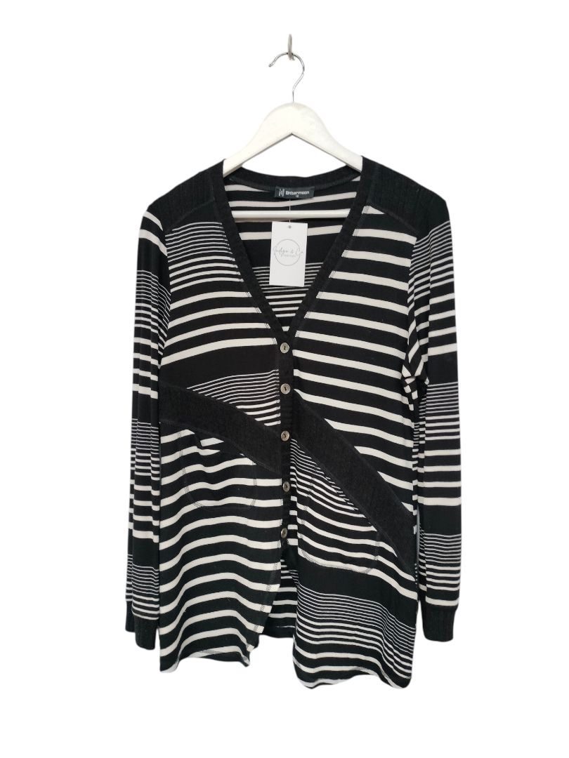 Bittermoon | Black with white stripe Cardigan | Size 12