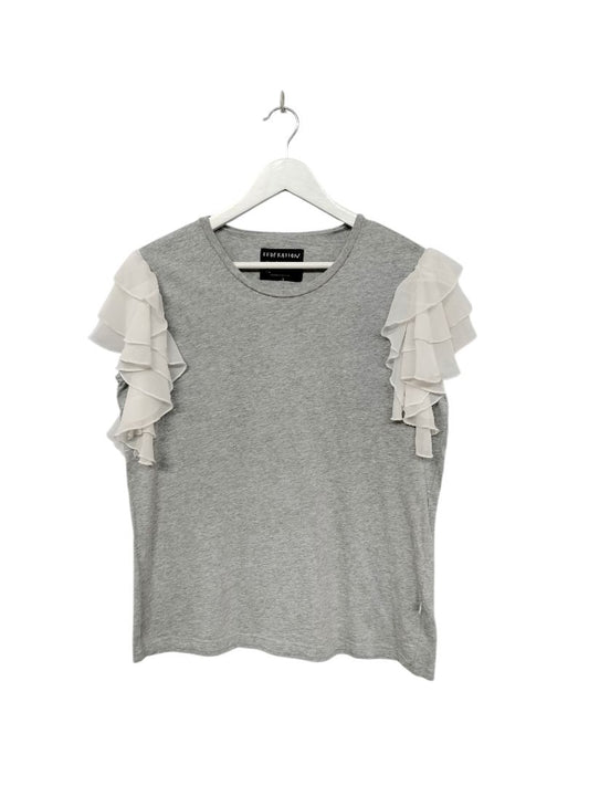 Federation | Grey with white flutter sleeves Tee | Size L