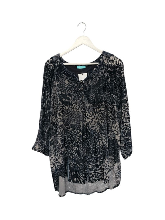 Blue Illusion | Navy Top | Size Approx M/L