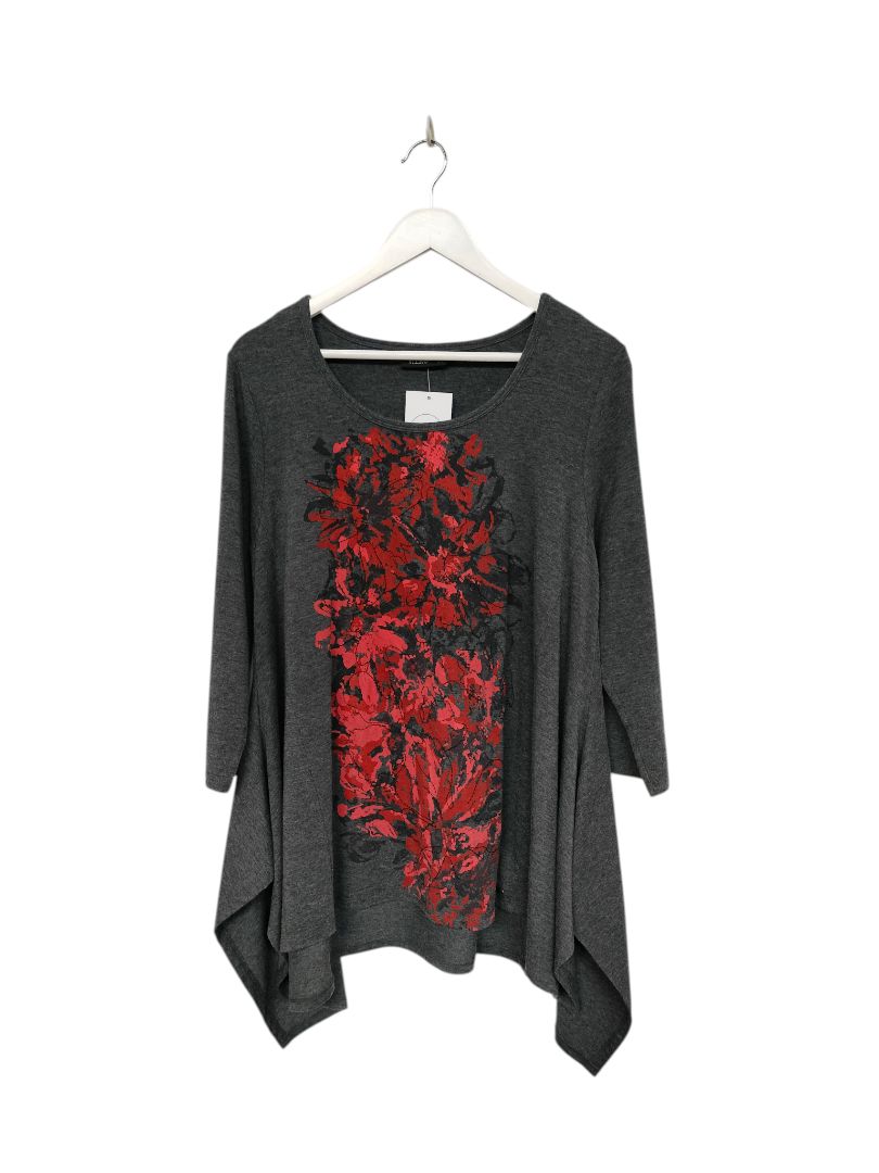 Hero | Grey with Red Floral Top | Size M